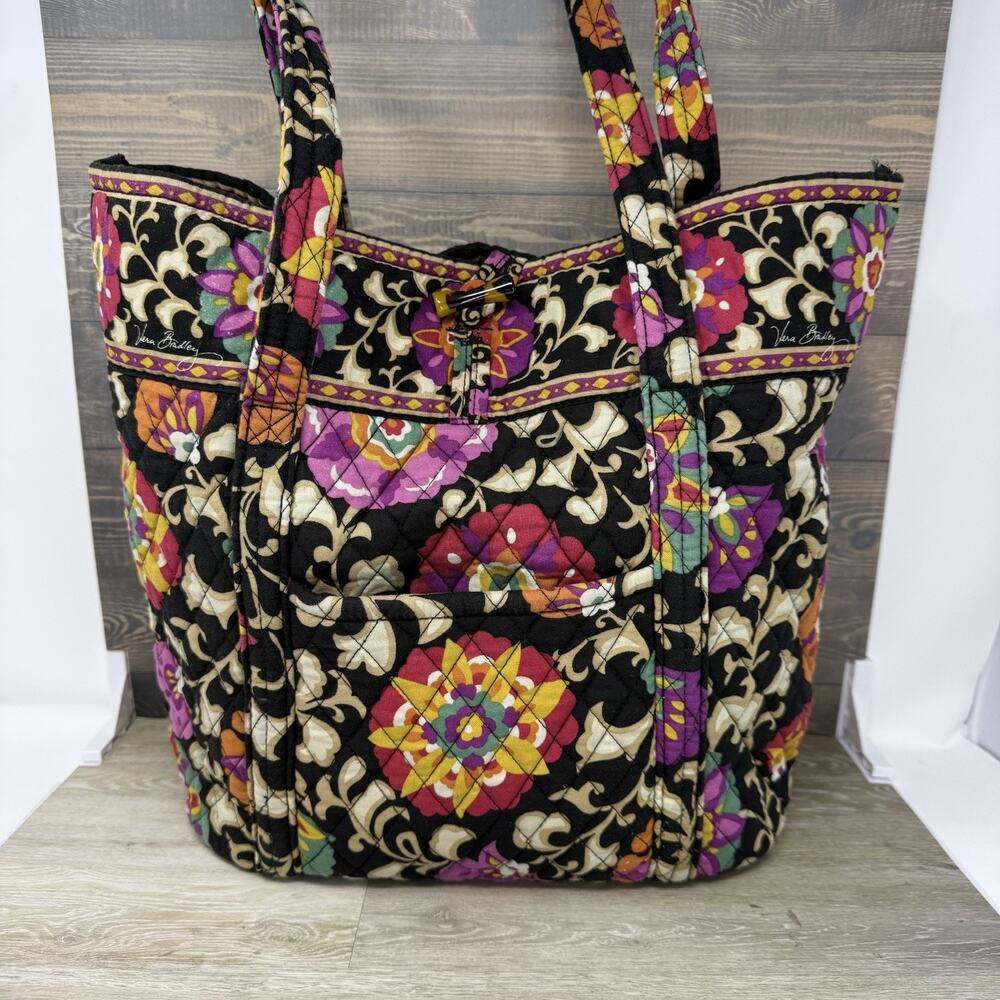 Vera Bradley Susani Bright Floral Quilted Tote Shoulder Bag Purse